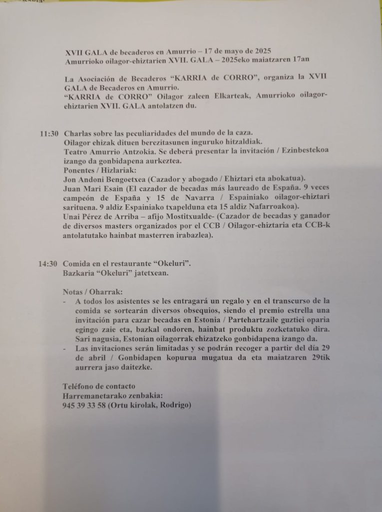 XVII Gala de Becaderos de Amurrio.